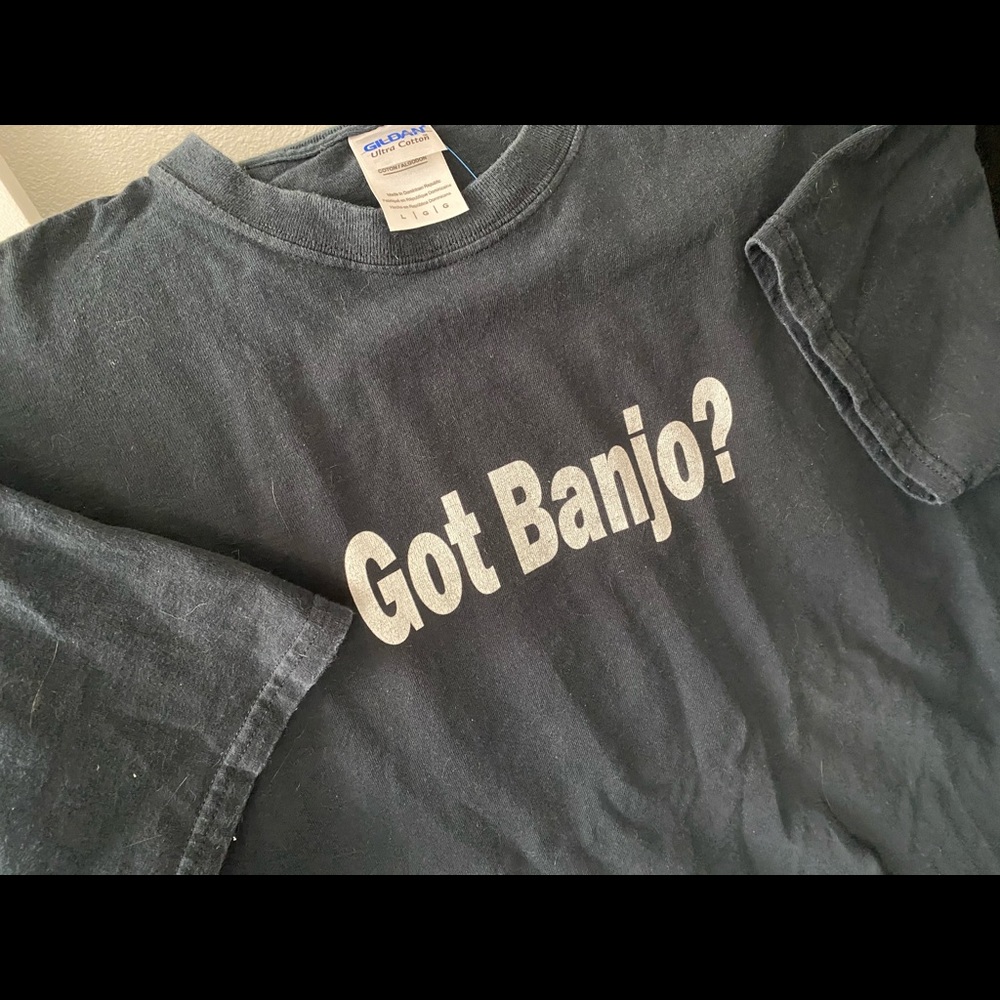 Vintage Large GOT BANJO Shirt All Black Gildan